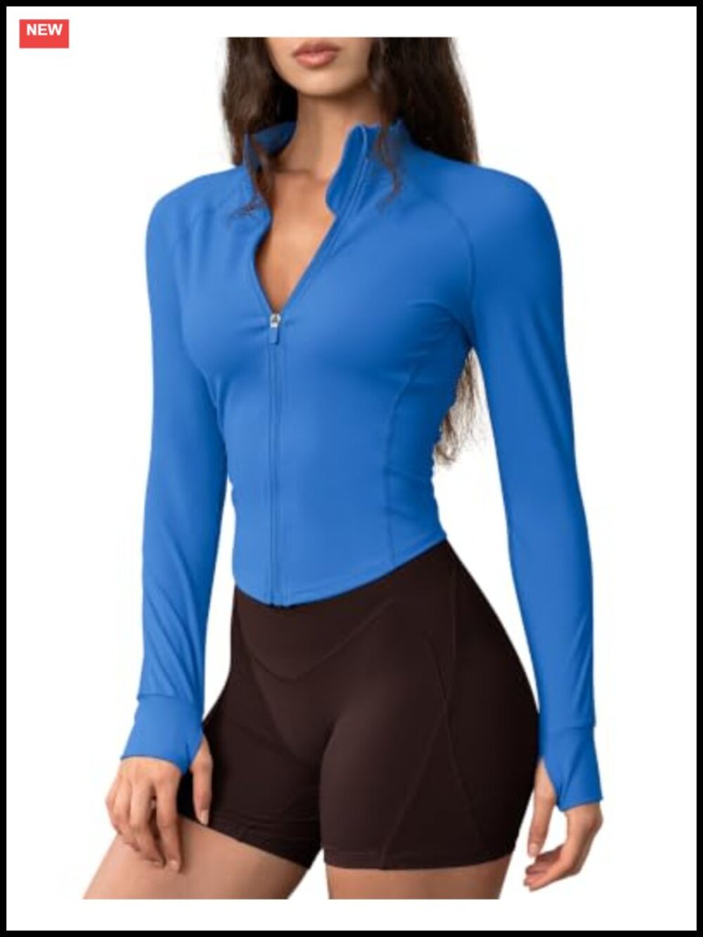 Women's Zip Up Track Jacket Snatched Workout Athletic Thumb Holes